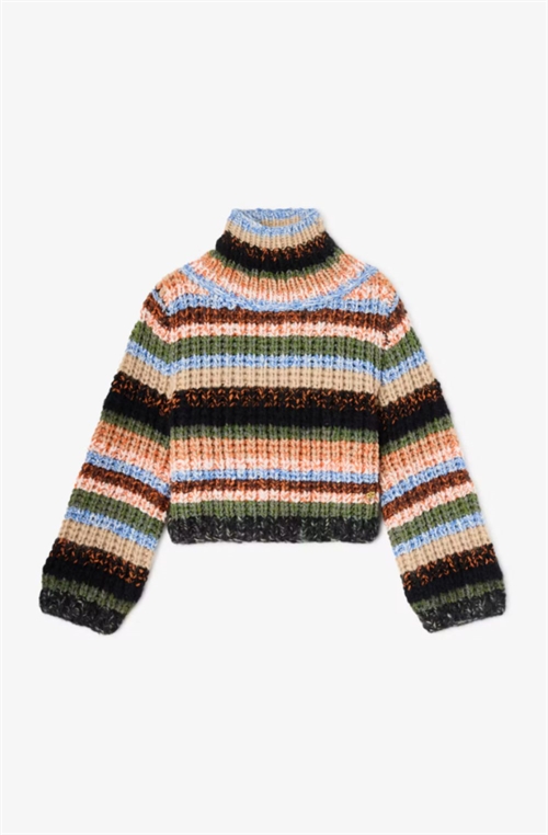 GANNI A1150045 CHUNCKY MULTISTRIPE SWEATER MULTICOLOUR
